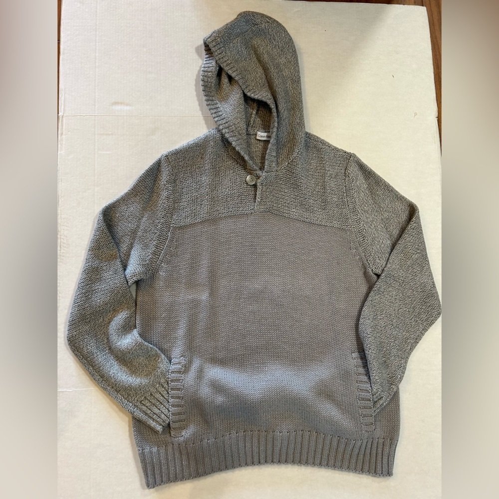 Calvin Klein Gray‎ Knit Hooded Sweater wool blend Sz-XXL. H1